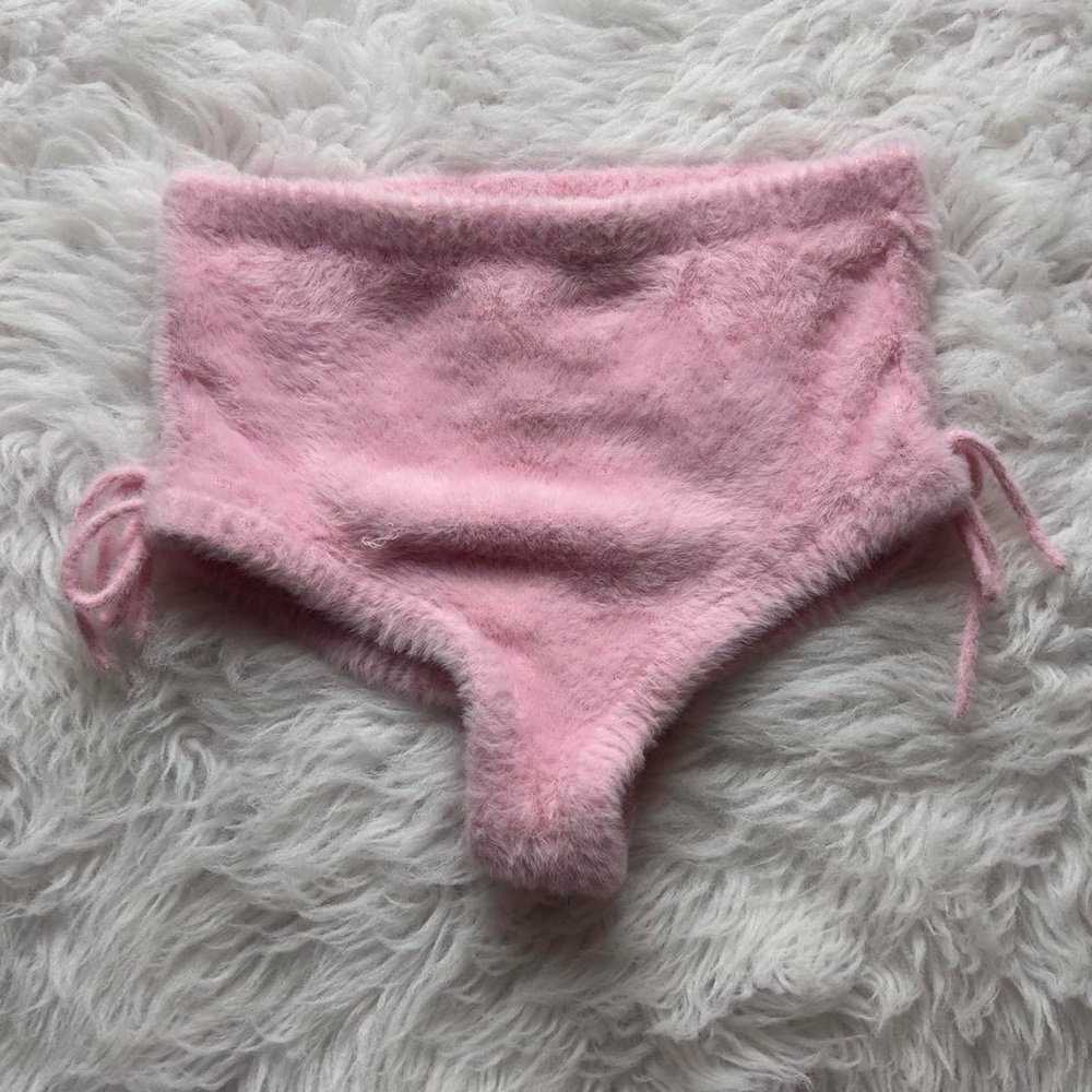 Fuzzy Pink High-Waisted Shorts